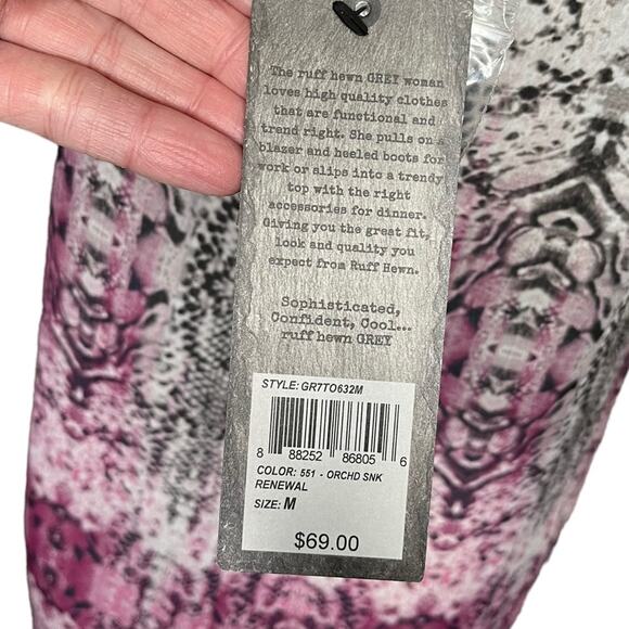 NWT RUFF‎ HEWN GREY Sleeveless V-Neck Button Front Pink/White Ombré Shirt Size M - Picture 6 of 12